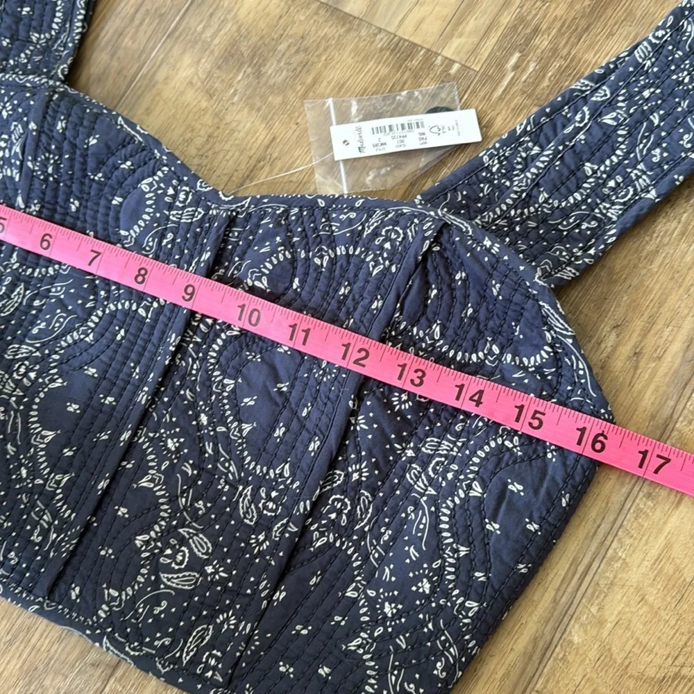 Madewell Quilted Sweetheart Crop Top Size 2 - Picture 11 of 16